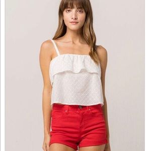 Ivy+Main eyelet flounce crop top